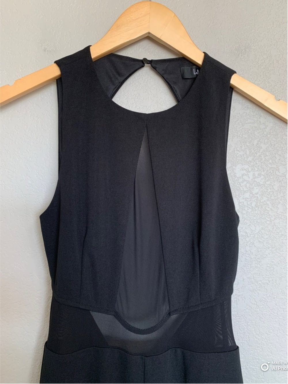 Lulus Small Alluring Perfection Black Mesh Cutout Backless Jumpsuit NWT Formal - Picture 5 of 17